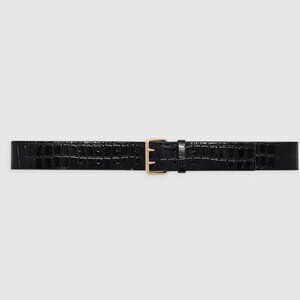 Anine Bing Mila Belt - Embossed Black